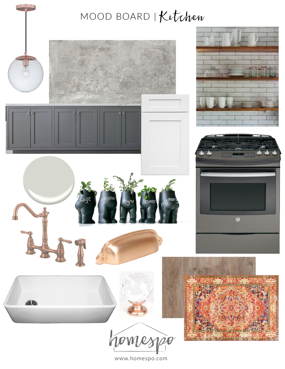 White Gray And Copper Kitchen Mood Board Homespo