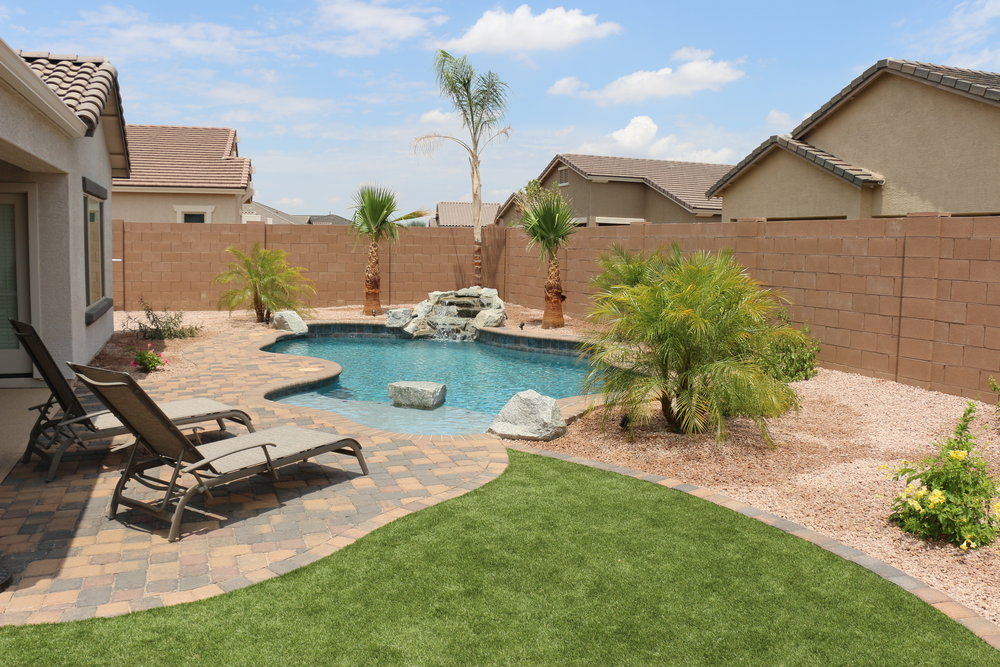 pool pools backyard arizona backyards simple patio budget basic custom side fullsize