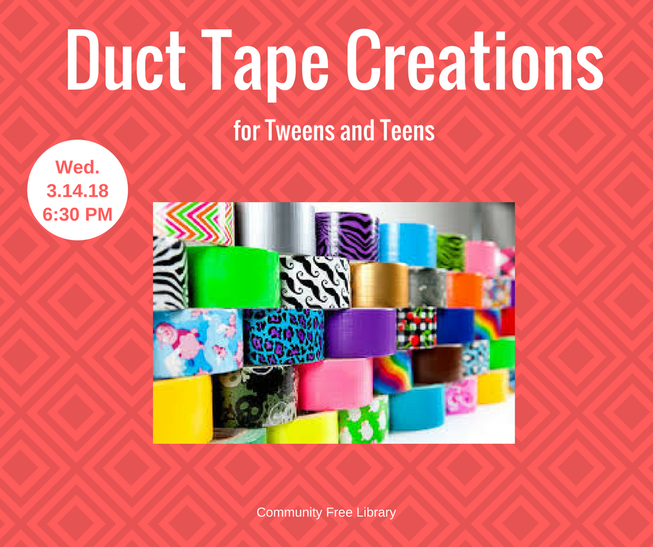 Spiksplinternieuw Duct Tape Creations for Tweens and Teens — Community Free Library GD-66