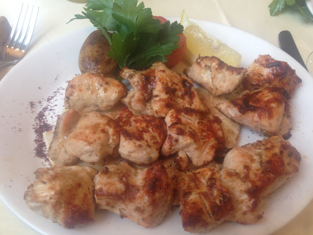 Chicken main course at Maroush Gardens restaurant