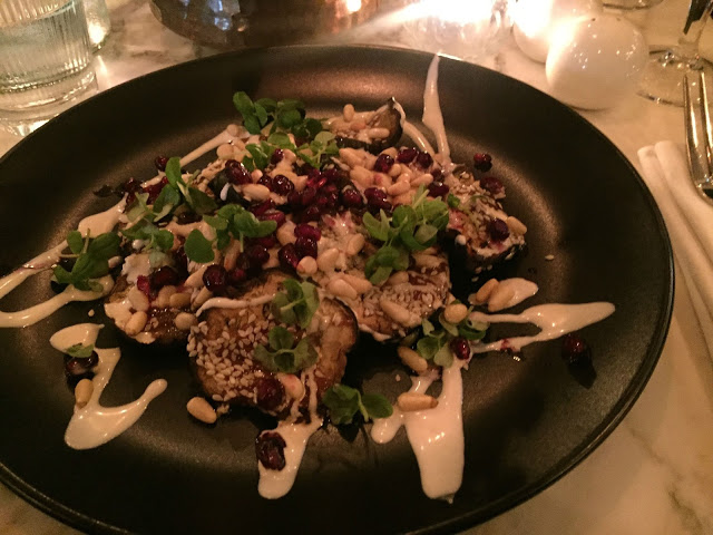 Grilled aubergine tahini at Redemption