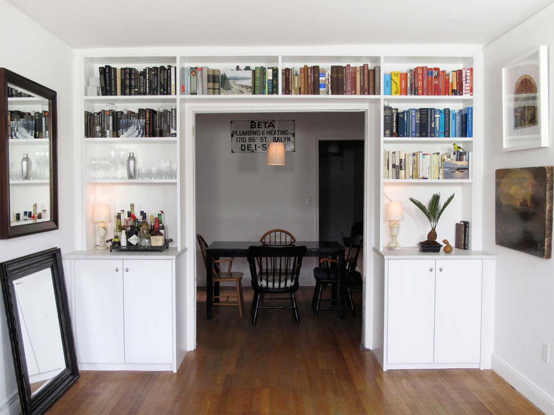 Custom Bookshelves With Ladder NYC Urban Homecraft