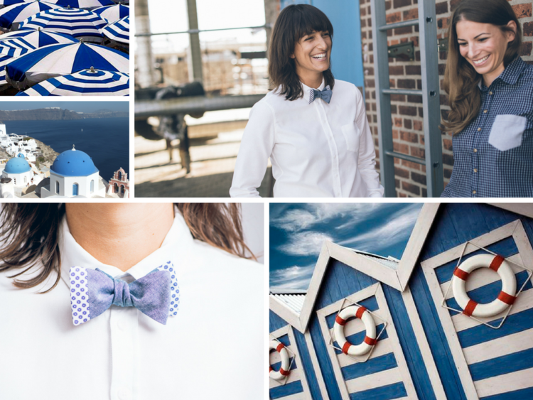 Blue and white color combination in fashion