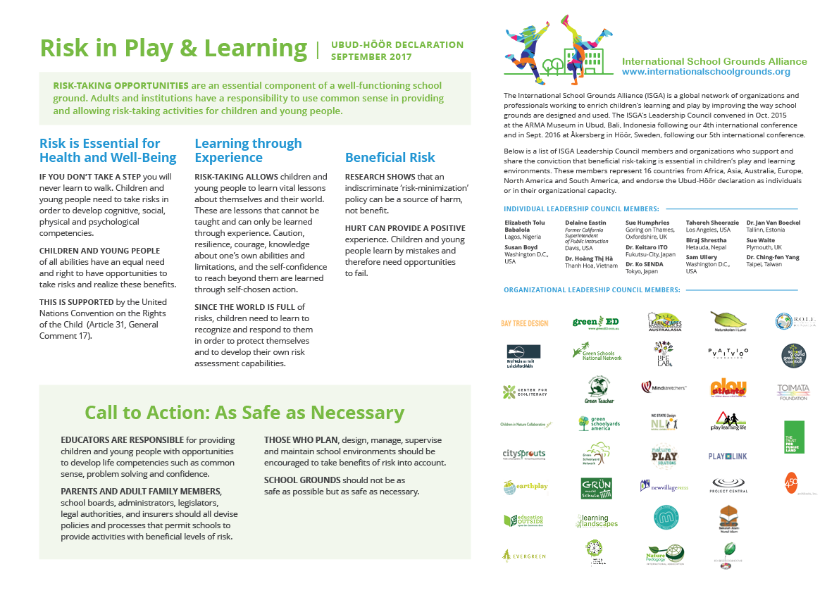 The Risk in Play and Learning document