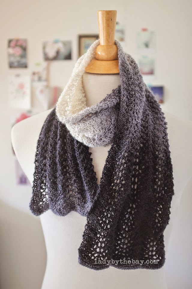 Feather and Fan Knitted Scarf Pattern — Lady By The Bay