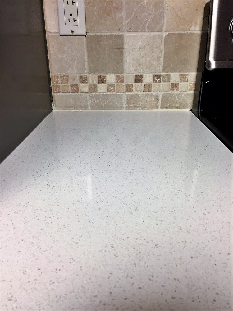 Grouting the tile and countertop seam