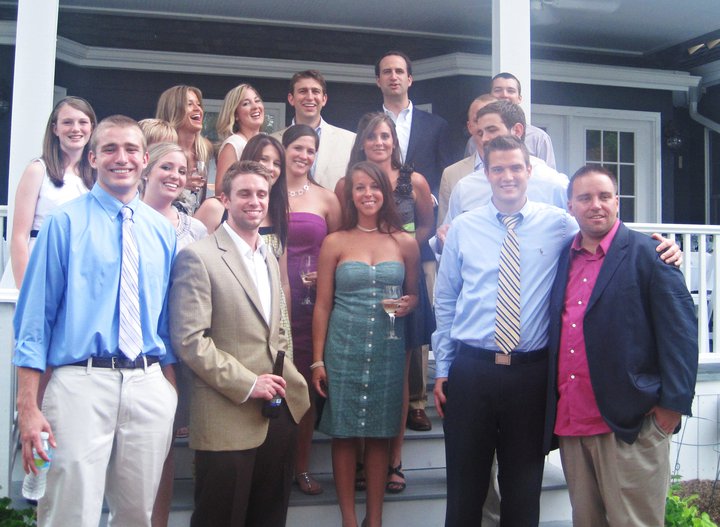 Not the best quality photo, but this is our wedding party on the back porch at our rehearsal dinner!