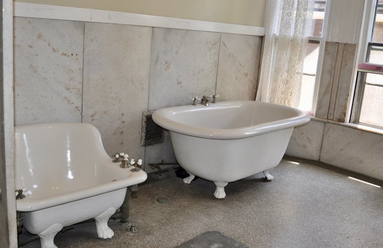 Claw foot tub and foot basin from historic Old West End home