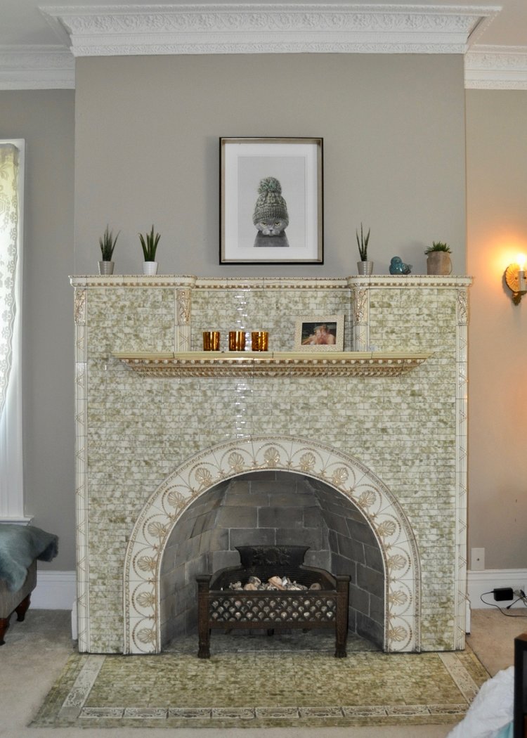 Original fireplace in historic home