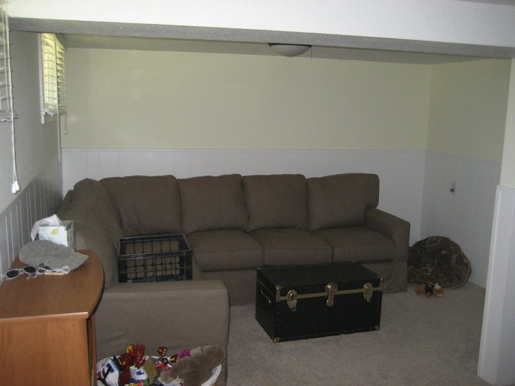 The basement at our first flip house before we renovated the space.