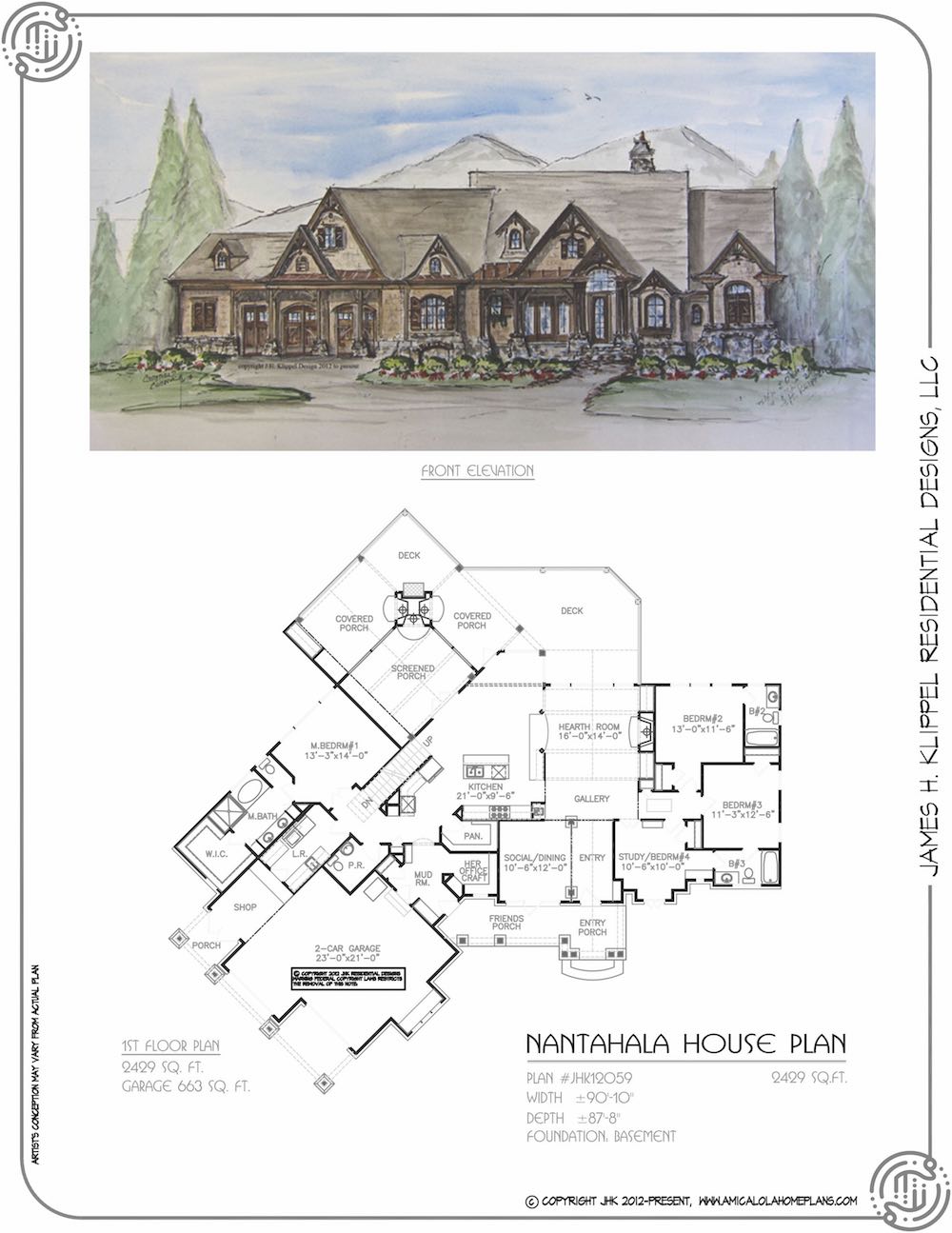  Nantahala  House  Plan   Rustic Mountain House  Plans  