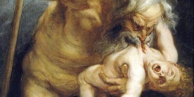 Grécky Kronos boh žerie dieťa