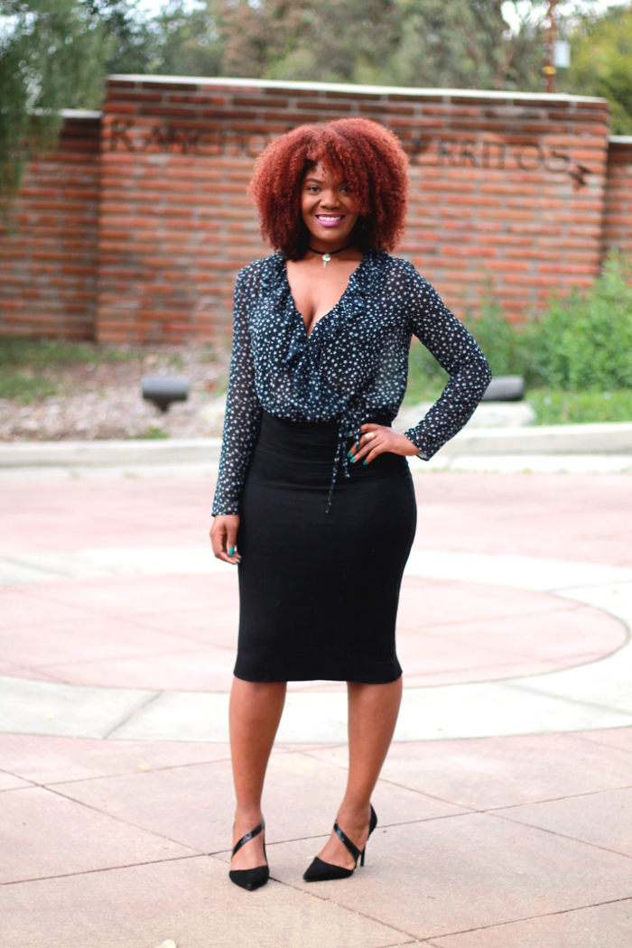 Outfit Inspiration: Pencil Skirt & Ruffle Bodysuit — Arteresa Lynn