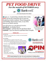 OPIN Bankwell Pet food drive