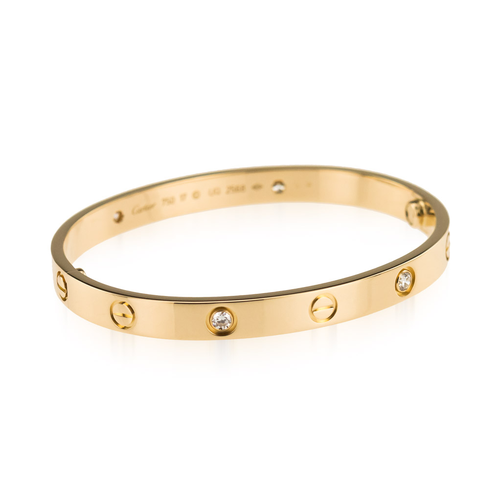 Regal Time — Cartier Love Bracelet, 4 Diamonds, Yellow Gold, B6035917