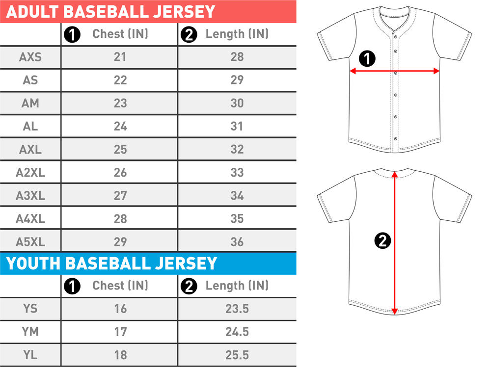 mlb authentic jersey size chart