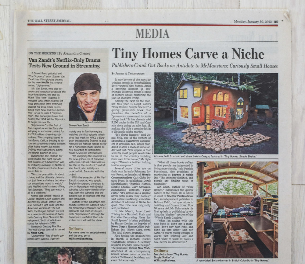   Handmade Houses  in   The Wall Street Journal  , January 30, 2012.   