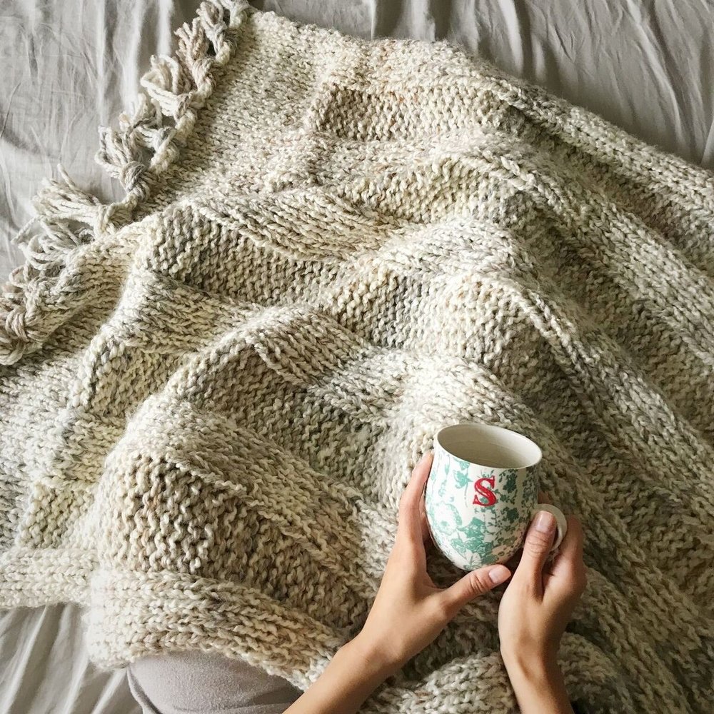 Simple Chunky Ribbed Blanket by All About Ami
