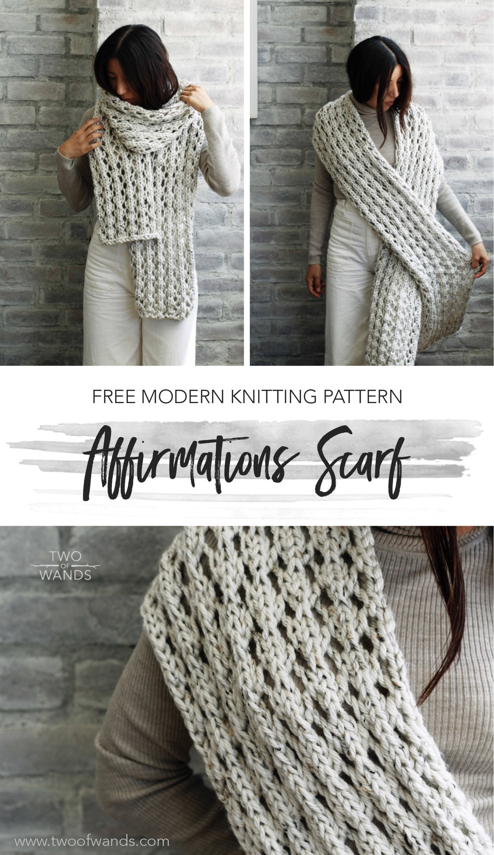 Affirmations Scarf pattern by Two of Wands