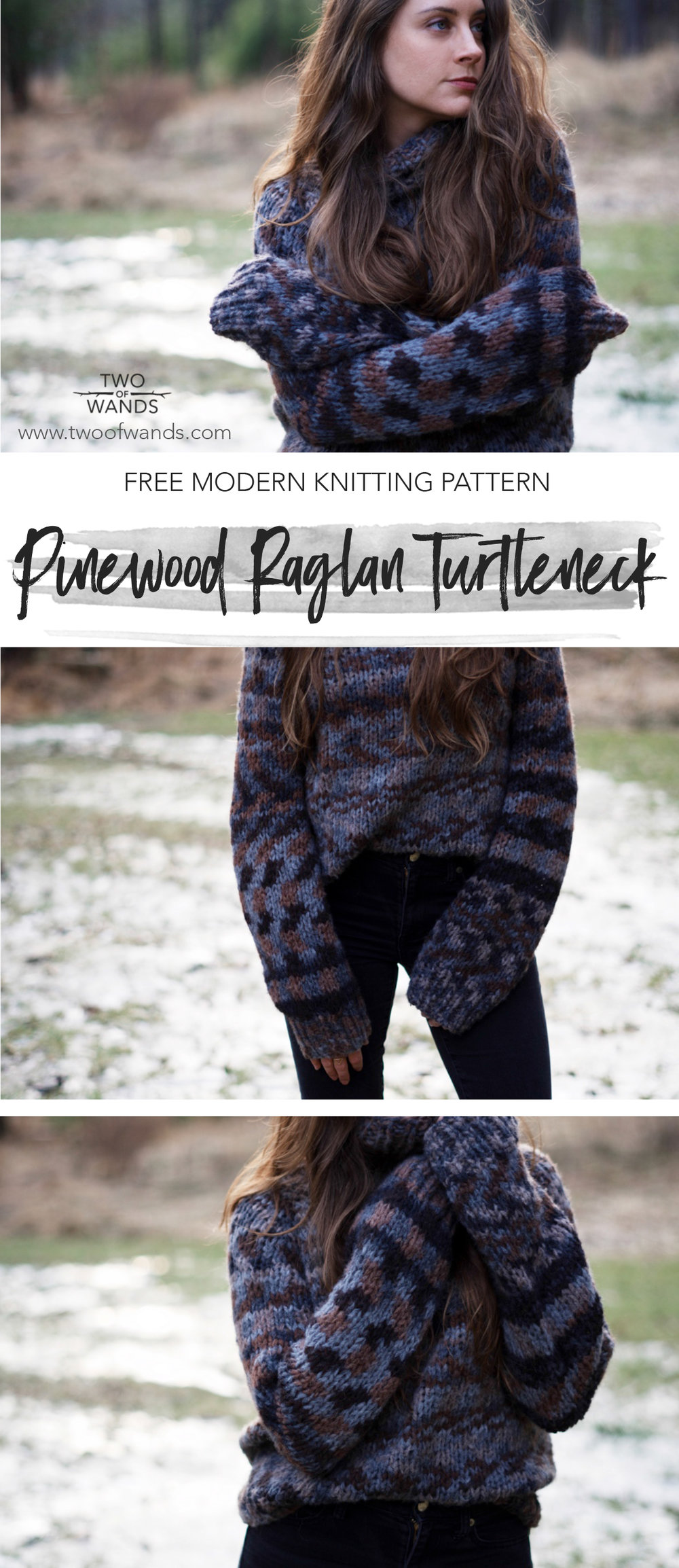Pinewood Raglan Turtleneck pattern by Two of Wands