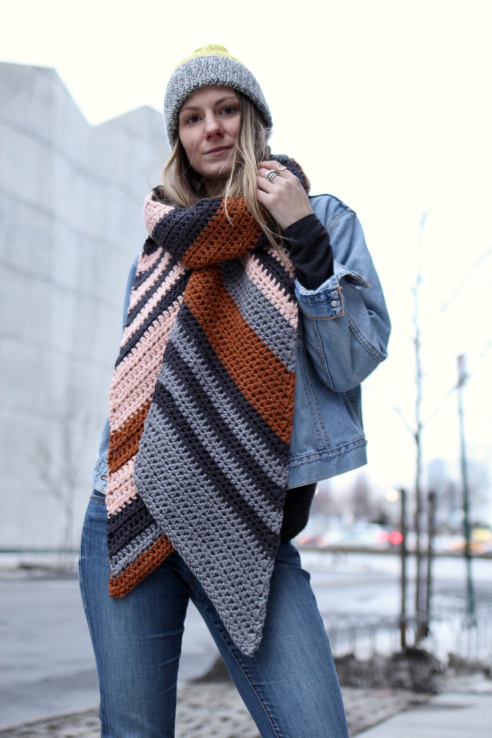 Sunset Bias Scarf pattern by Two of Wands