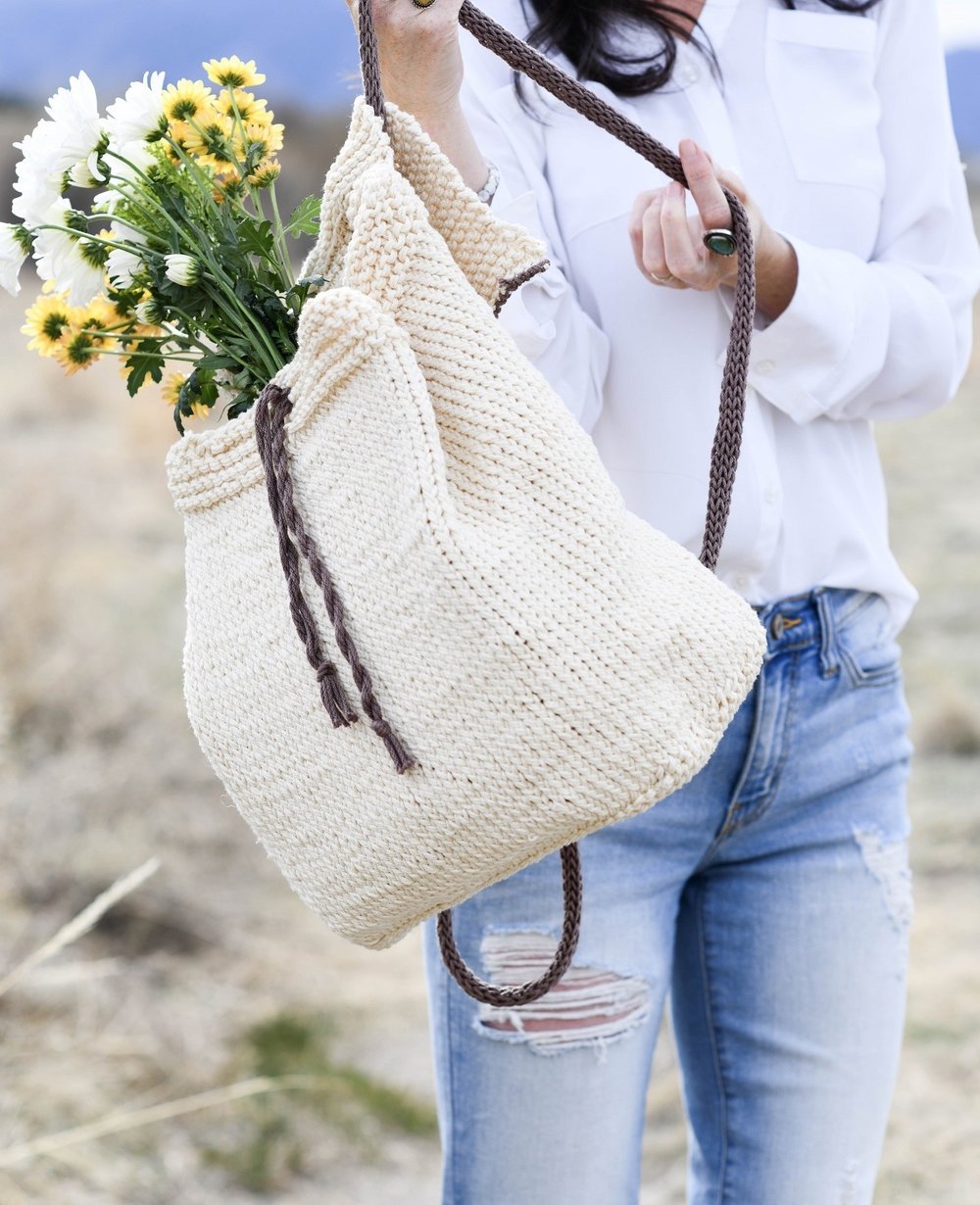 Straw Knit Backpack