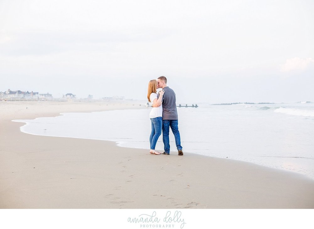 Couple Kissing on Beach Spring Lake