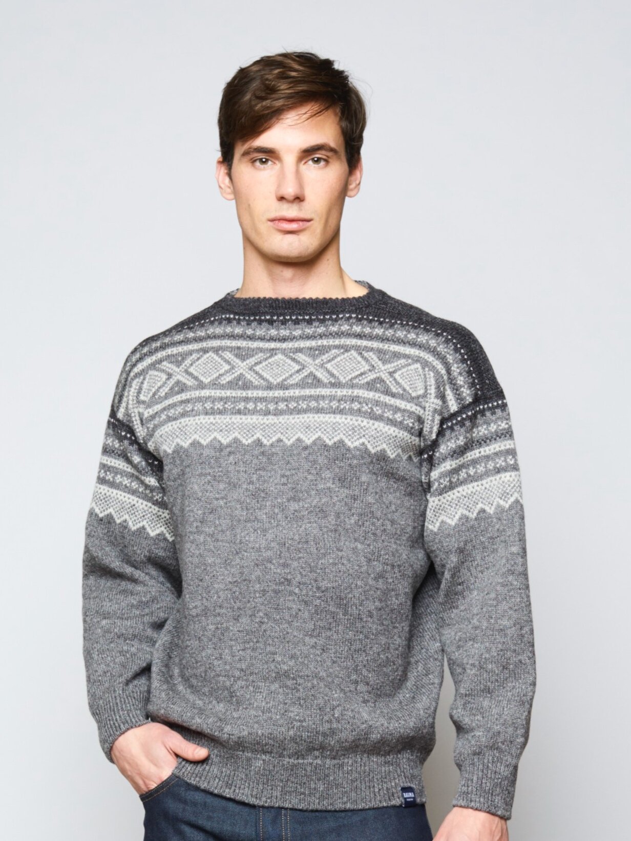 Marius® Rauma ull, Classic sweater, gray — Marius