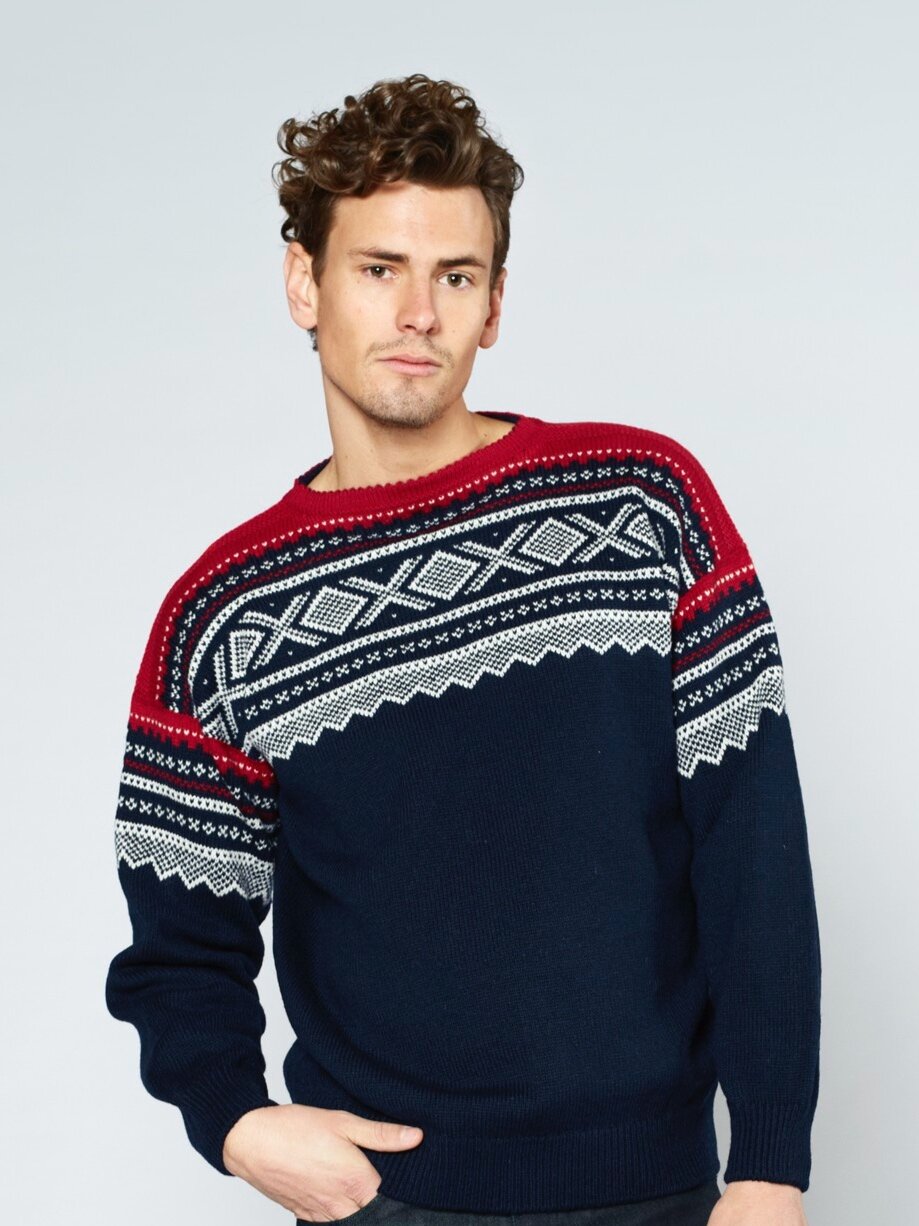 Marius® Rauma ull, Classic sweater, Navy — Marius