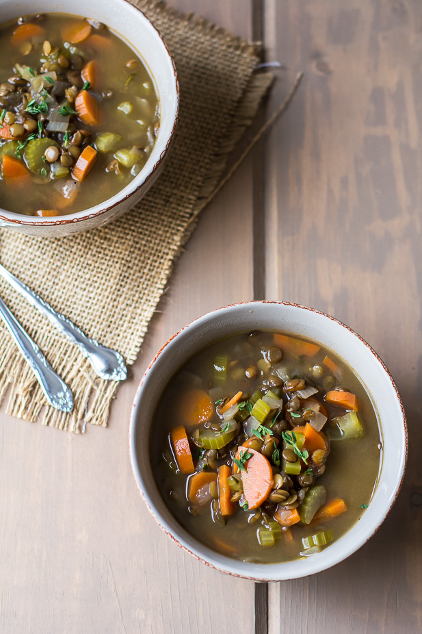 French Green Lentil and Vegetable Soup | ediblesoundbites.com