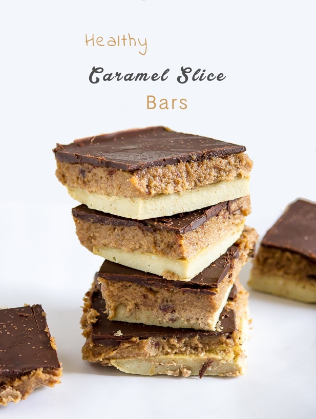 Healthy Caramel Slice Bars | ediblesoundbites.com
