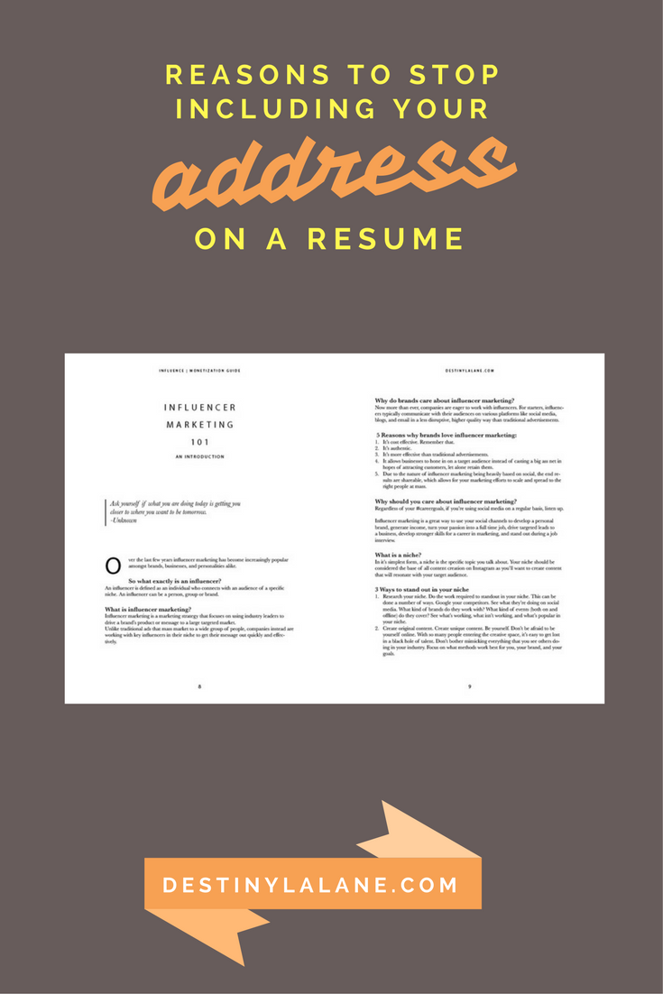 how to write address in resume example