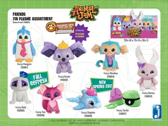 New Seal, Fox, Dolphin, and Turtle plushies. 