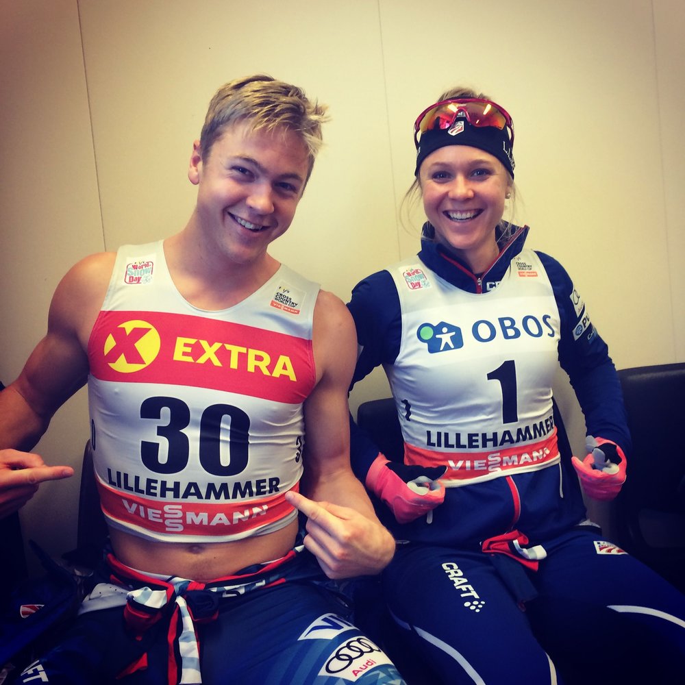Bjornsen bookends for the qualification rounds. (Sophie Caldwell photo)