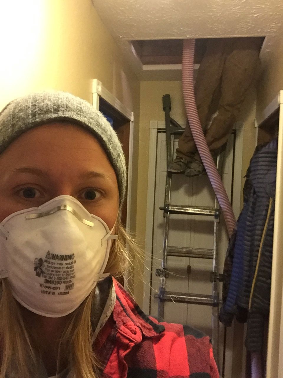  Insulating our house a bit more, now that it is so cold out! Keeping this place cozy. 
