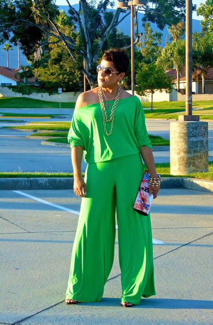Sporting My Green Off Shoulder Jumpsuit! — My Daily Threadz