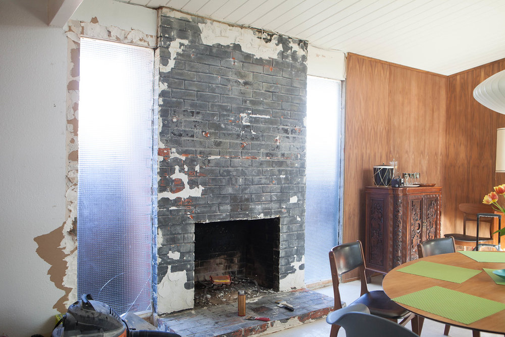 Stripping Down Restoring a Fireplace — Mid Century Modern