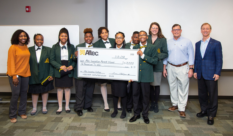 Seventh graders from Malachai Wilkerson Middle School won $10,000 for their anti-bullying app idea.