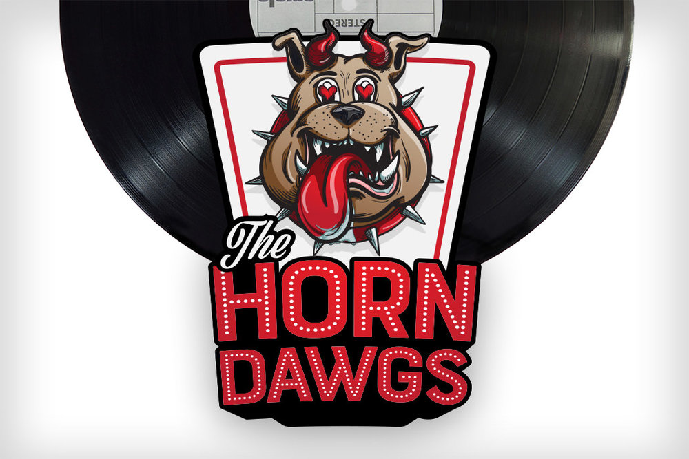 The full Horn Dawgs Logo in a stacked verticle design fits over any background.