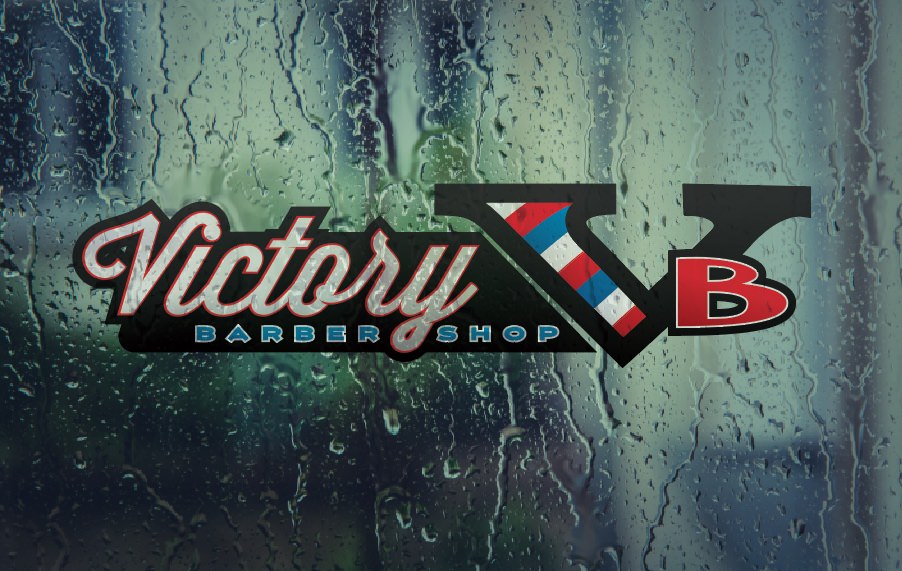 Custom Logo for Victory Barbershop designed by Patey Designs.