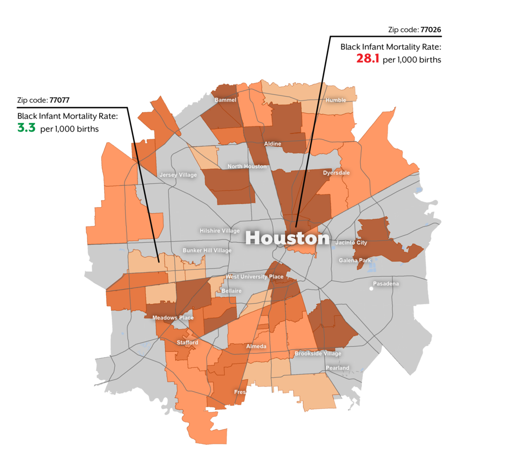 Black Infant Mortality Rate by Zip Code in Houston