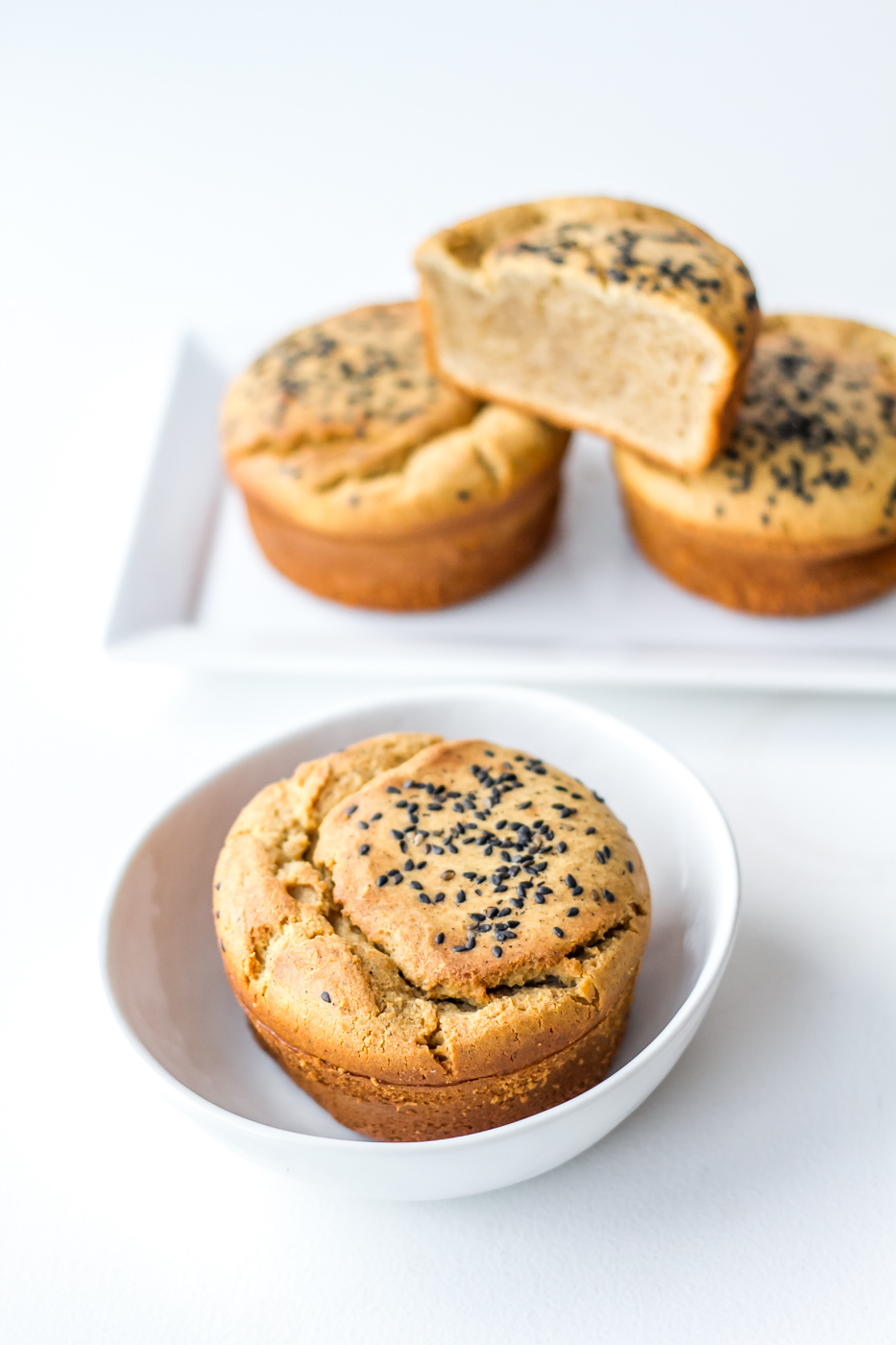 Hojicha mochi muffins with hojicha tahini drizzle — The Tea Squirrel