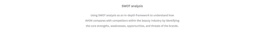 avon strengths and weaknesses