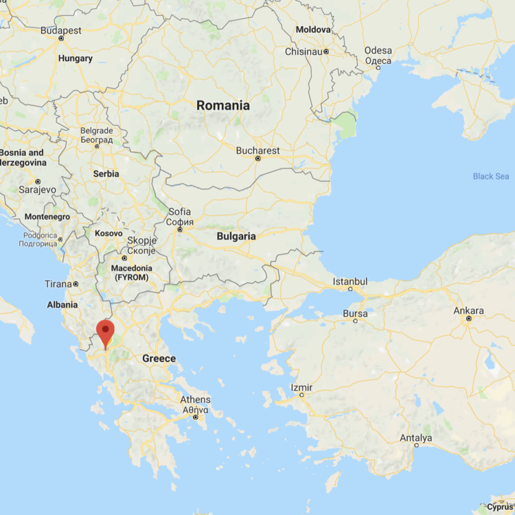  Location of Katsikas Refugee Camp, Greece. 