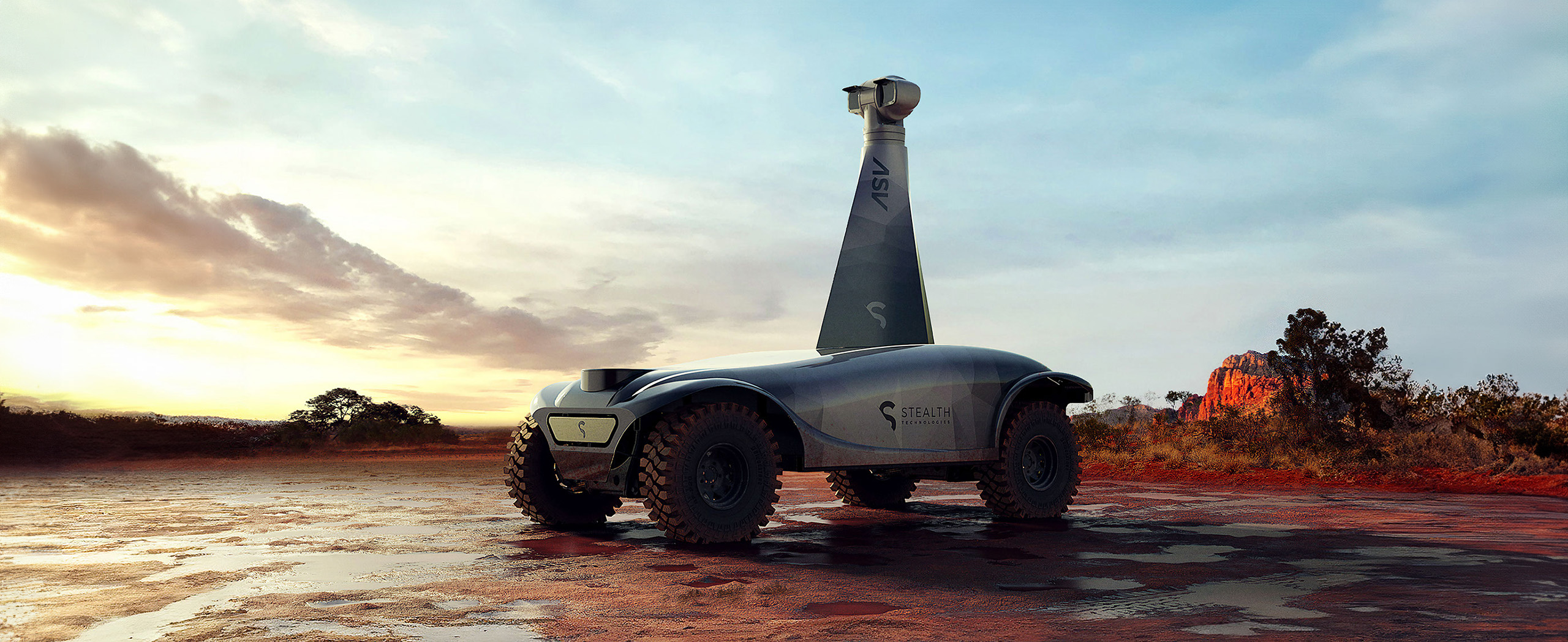 Stealth Technologies: Autonomous Security Vehicle (ASV) | Concept and Industrial Design for Defence Industry Applications Project Case Study