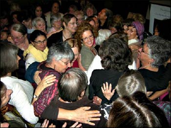  A final ‘hug’ at the conclusion of the “The Alchemy of Our Spiritual Leadership: Women Redefining Power” conference, April 2011 - Photo: Ruth Broyde Sharone 