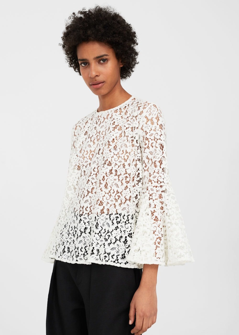Mango: lace blouse, £49.99
