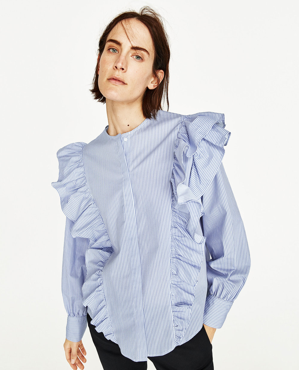Zara: striped poplin blouse, £29.99