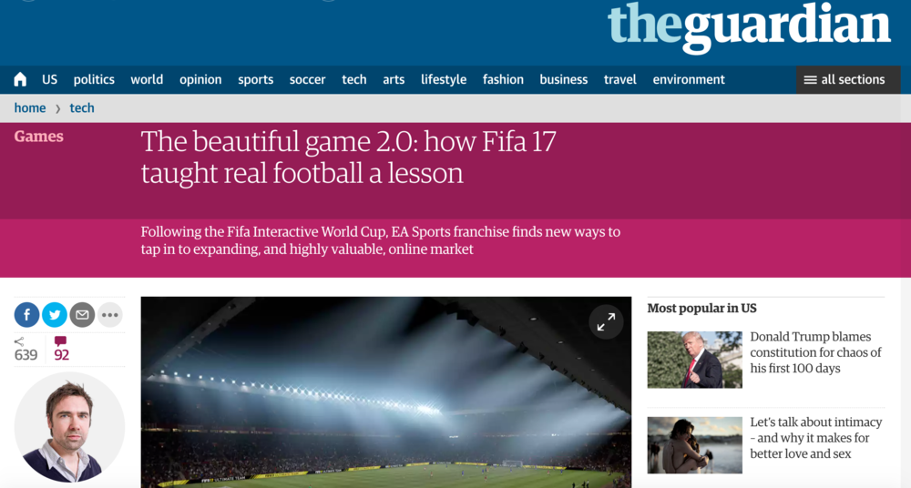  The Beautiful Game 2.0 (Photo: The Guardian) 