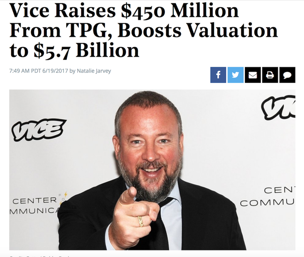 Vice Valued At $5.7B (Photo: Hollywood Reporter/Getty/Bobby Bank)